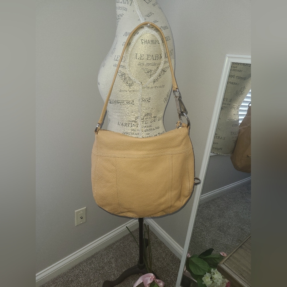 Authentic Prada 2 way Camel Tan Vitello Daino Grained Leather Shoulder Hobo Bag